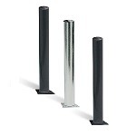 Three Metal Poles Featuring Black and Silver Tops